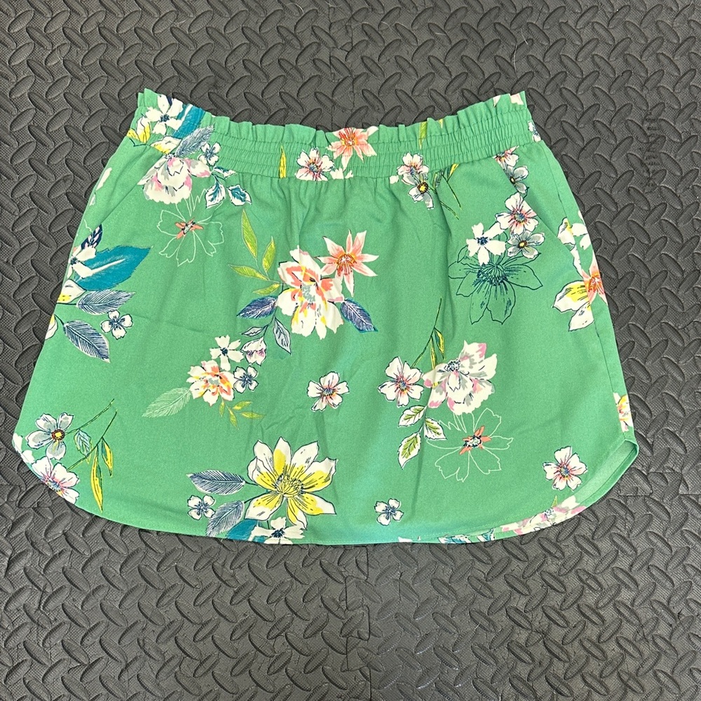 Floral Green Skort